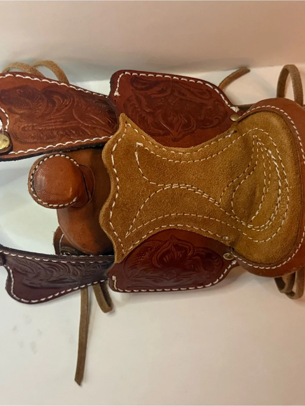 Vintage Miniature Leather Saddle